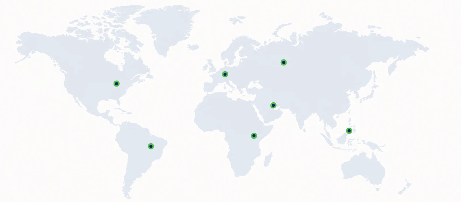 World map illustrating CAMDA international delivery coordination