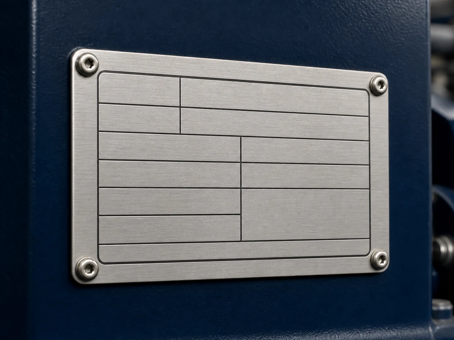 Blank metal equipment identification nameplate