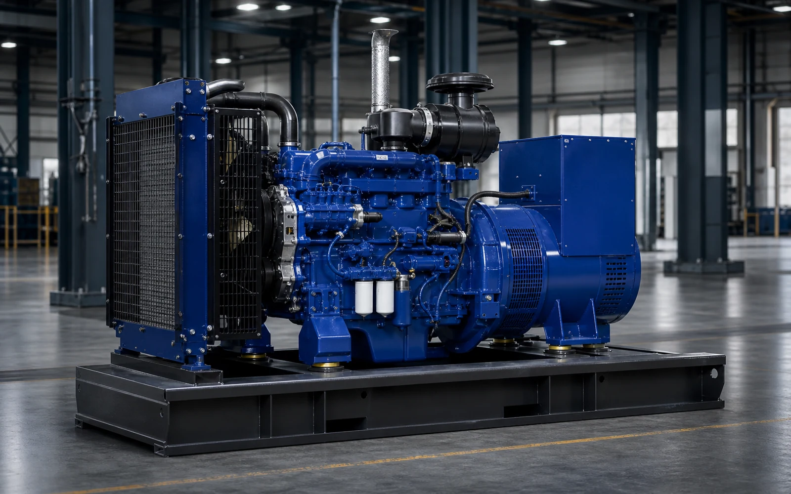 Compact open diesel generator set