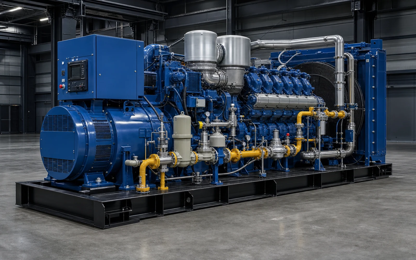Integrated natural-gas generator skid