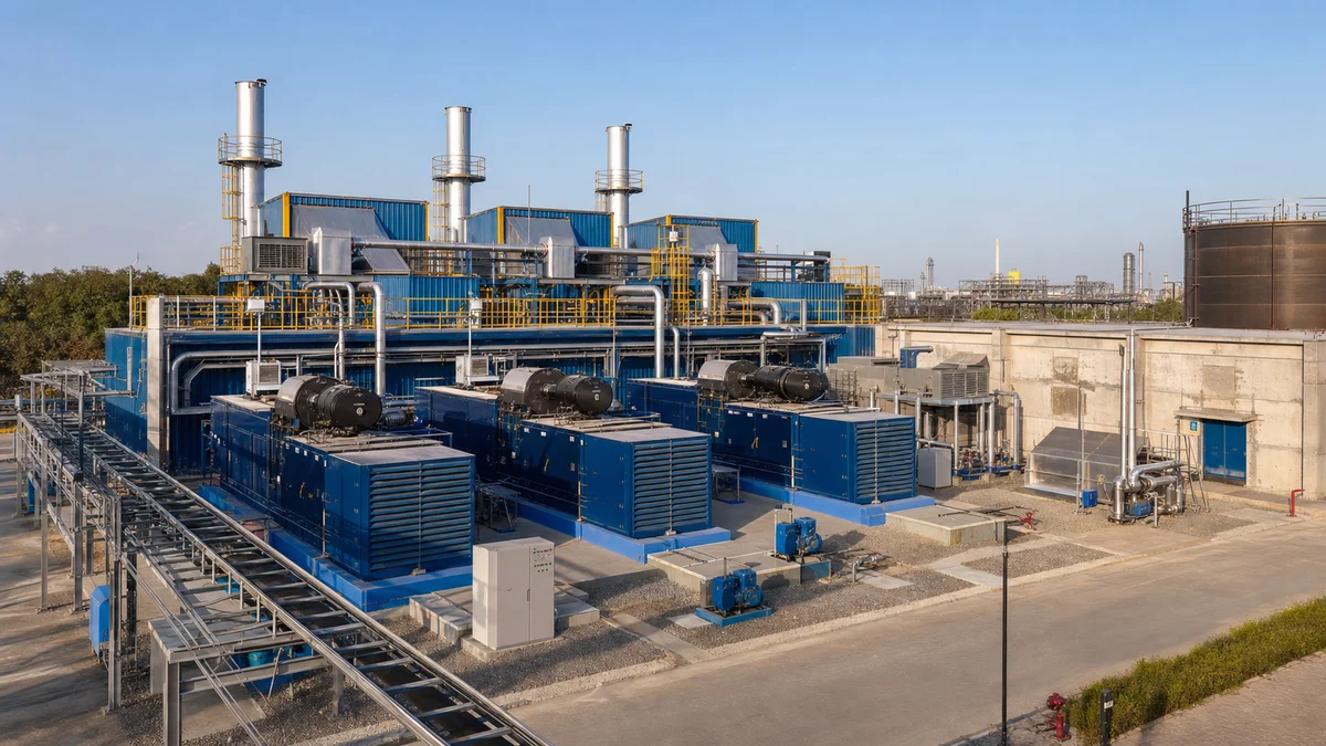 Industrial gas power project display scene