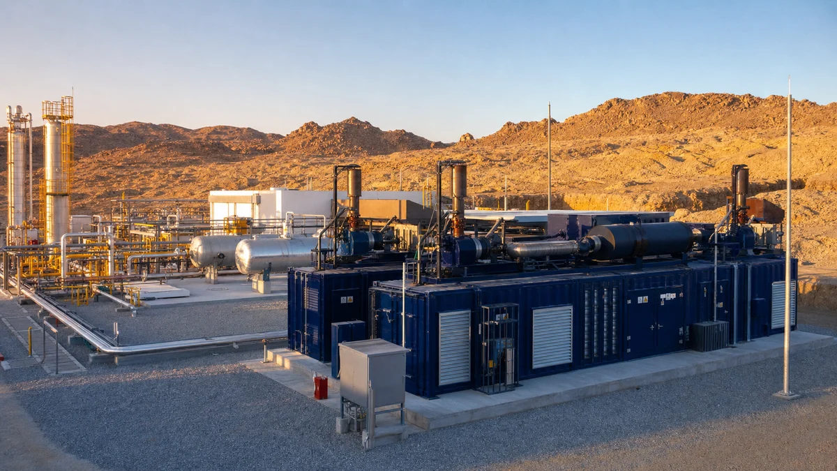Oil and gas field power project display scene
